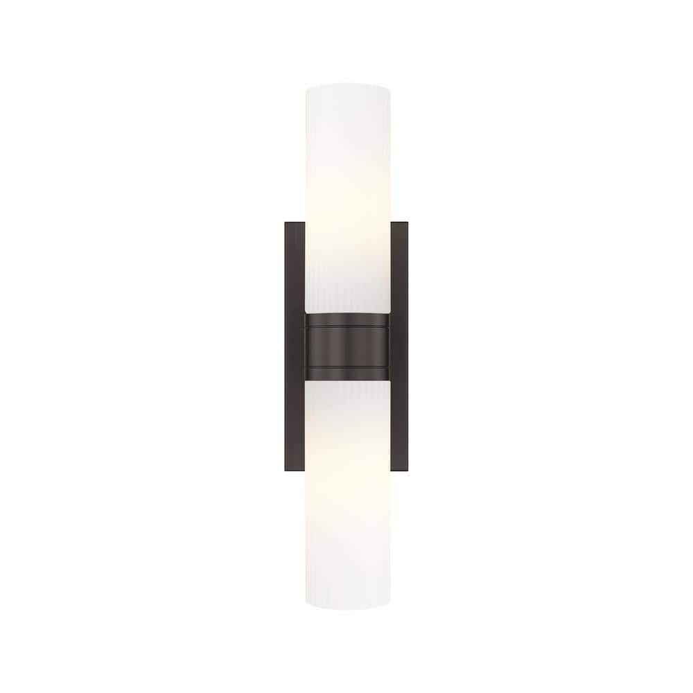Ballston Urban 18 in. 2-Light Oiled Brass Vanity Light with Glass Shade price history on PriceWatchPro