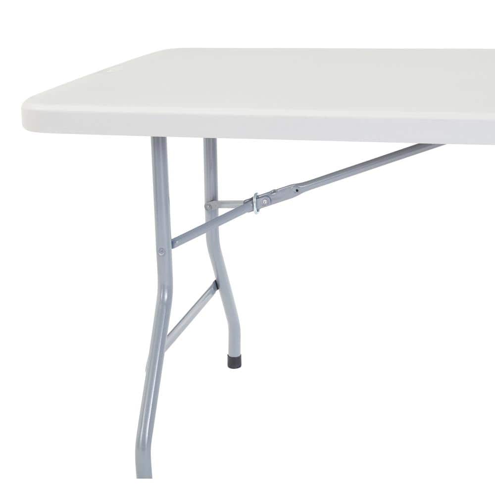 96" Light Speckled Gray Plastic Folding Banquet Table