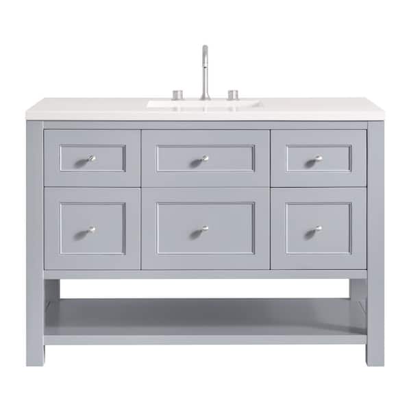 Breckenridge 48.0 in. W x 23.5 in. D x 34.25 in. H Single Bath Vanity in Serenity Blue with Quartz White Zeus Top
