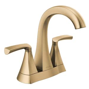 Pierce 4 in. Centerset Double-Handle Bathroom Faucet in Champagne Bronze