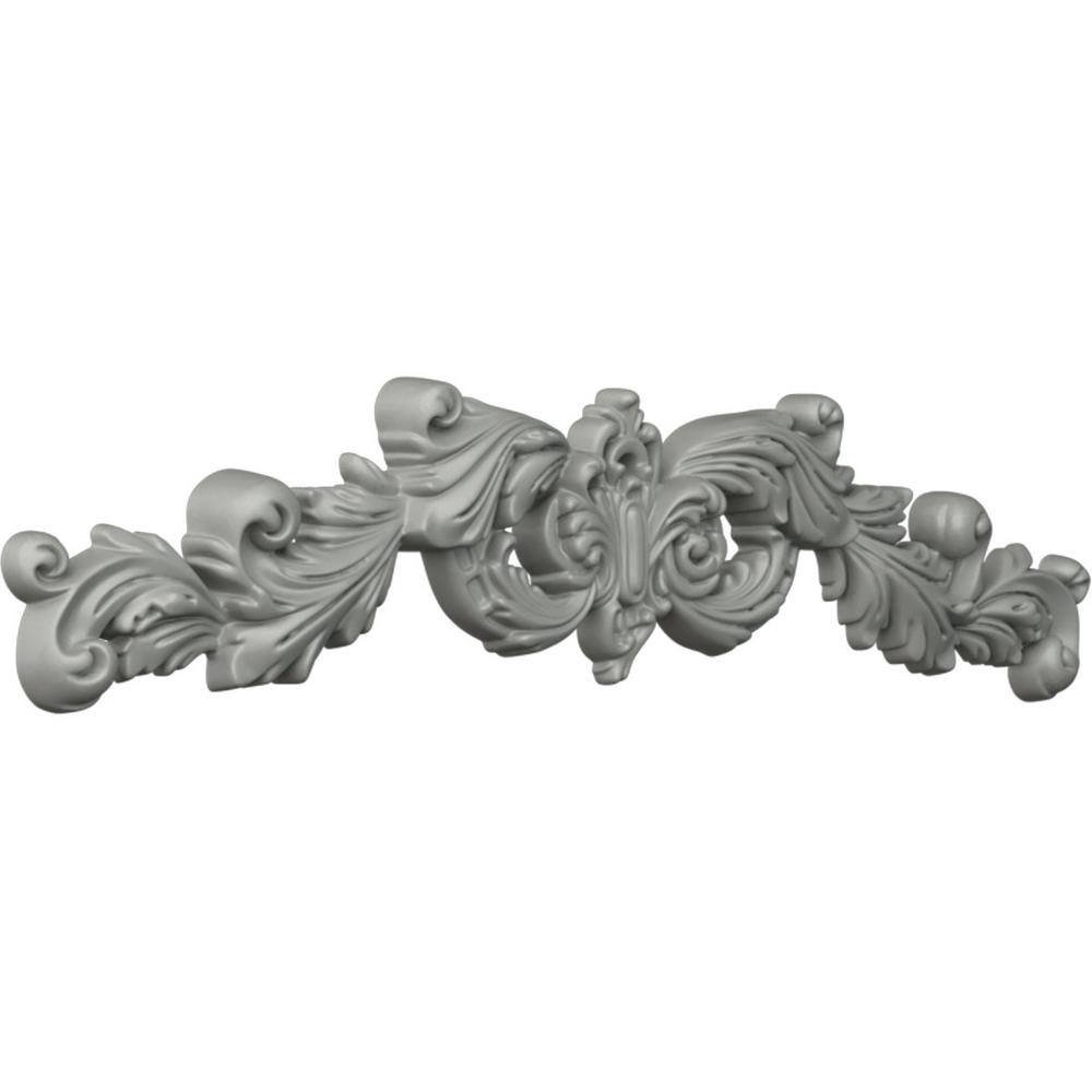 25" Gray Polyurethane Architectural Crown Moulding with Scrolls