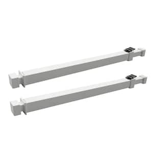 15.75 ft. to 26.75 in., White Window Security Bar with Anti-Lift Lock (2-Pack)
