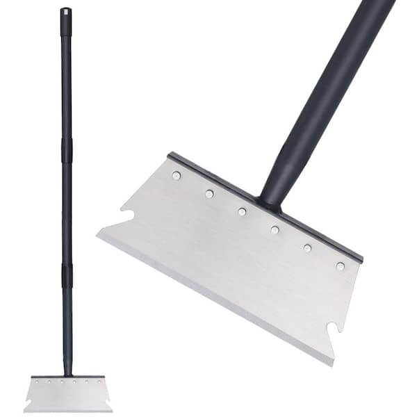 59 in. Stainless Steel Handle Steel Snow Shovel, Heavy Duty Garden Cleaning Shovel for Scraping, Weed and Ice Removal
