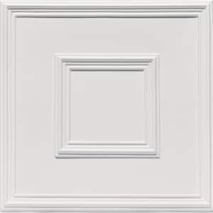 Town Square 2 ft. x 2 ft. PVC Glue-up or Lay-in Ceiling Tile in White Matte