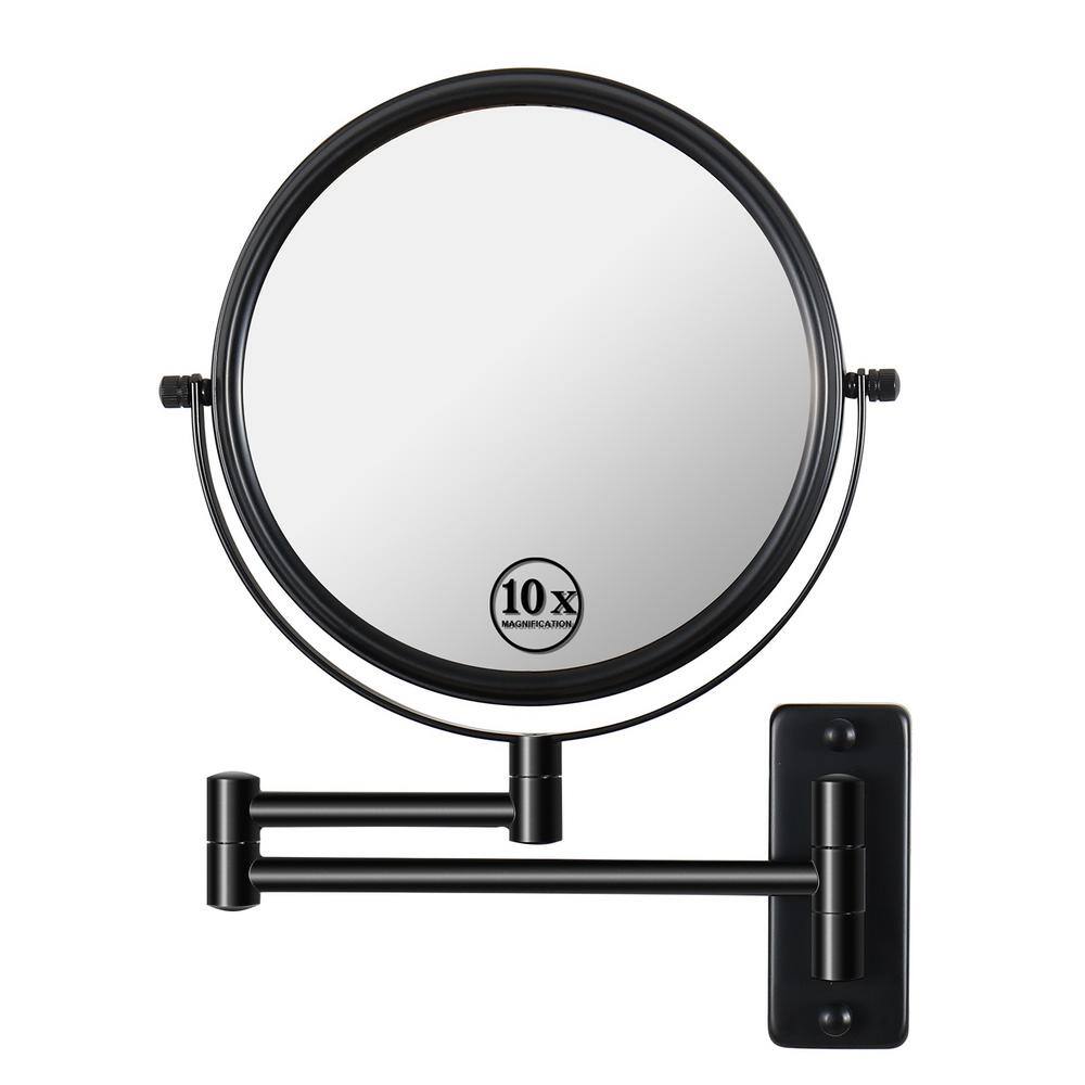 EAKYHOM 10X Wall Mount Bathroom Makeup Mirror in Black ELS8K-WB - The ...