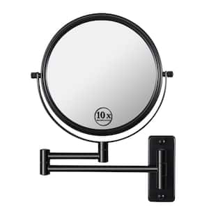 10X Wall Mount Bathroom Makeup Mirror in Black