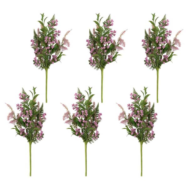 SULLIVANS 17 .5 in. Artificial Leafy Blush Berry Pick Set of 6