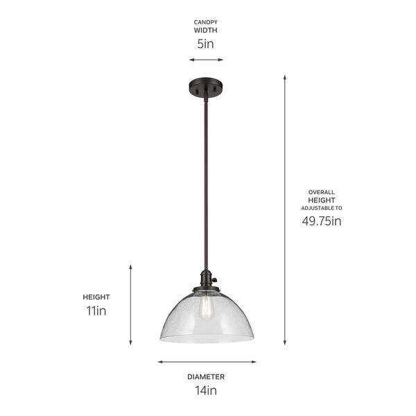 Kichler Cobson 3-Light Olde Bronze Traditional Bowl Medium Hanging Pendant Light