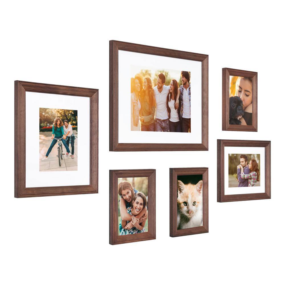 Bordeaux Dark Brown Wood 6-Piece Frame Set