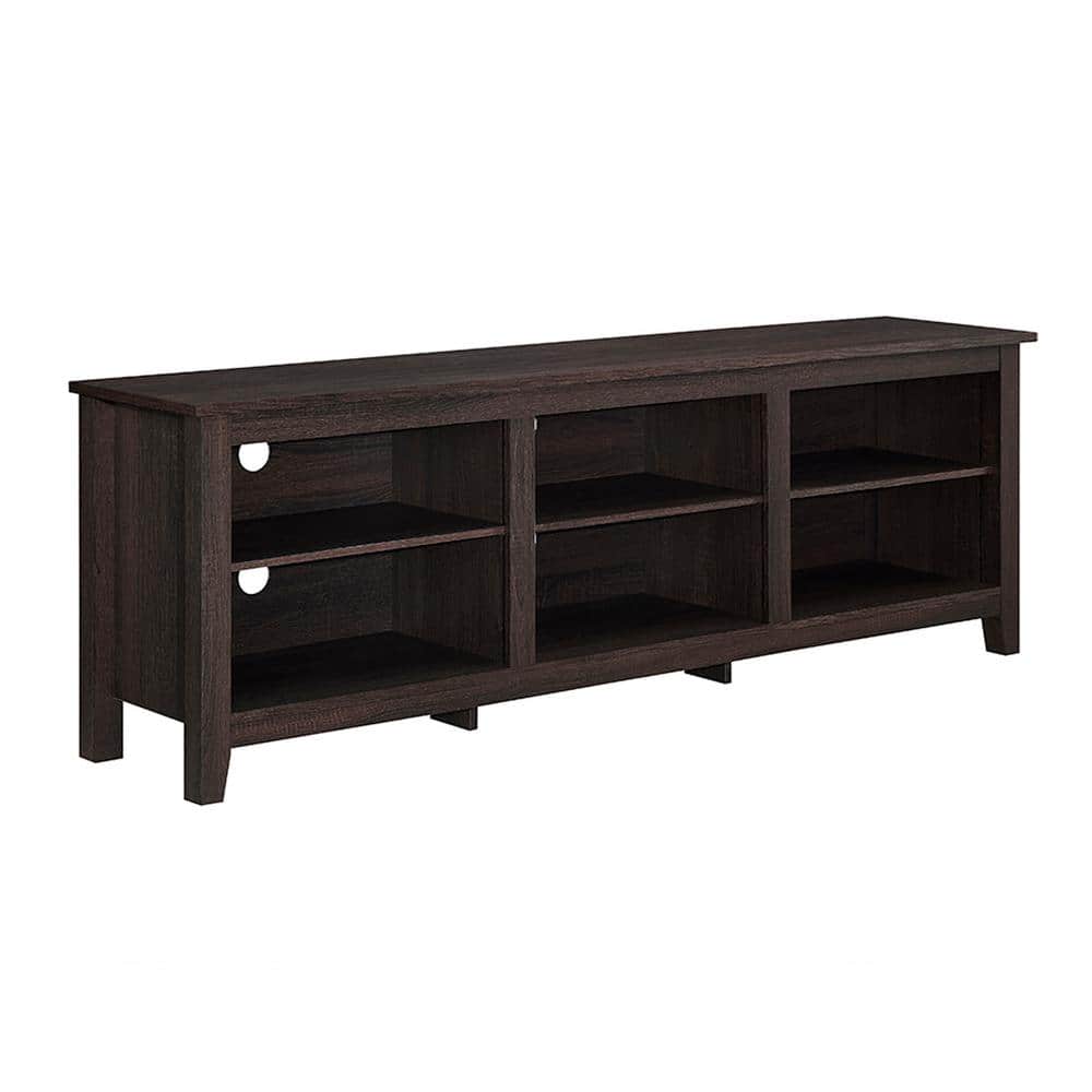 Espresso 70" MDF Wood TV Stand with Cabinet