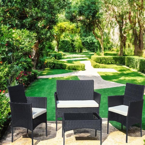 Bridges Beach Outdoor Love/Chairs/Table Set (Set of 4) main image 0