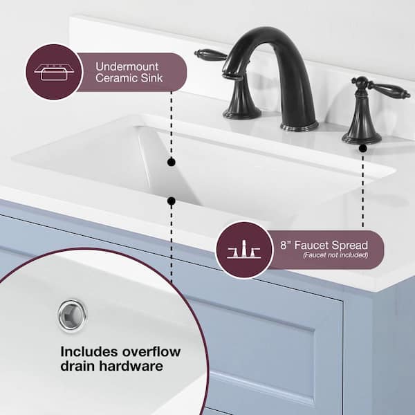 Home Decorators Collection Hanna 36 in. Single Sink Spruce