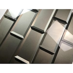 DIY Reverse Beveled Subway Bronze 3 in. H x 6 in. H Glass Peel and Stick Tile (12 Sq. Ft./Case)