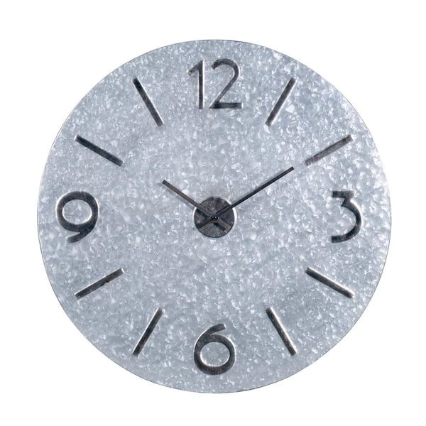 Kenroy Home Miner 30 in. Galvanized Steel Wall Clock