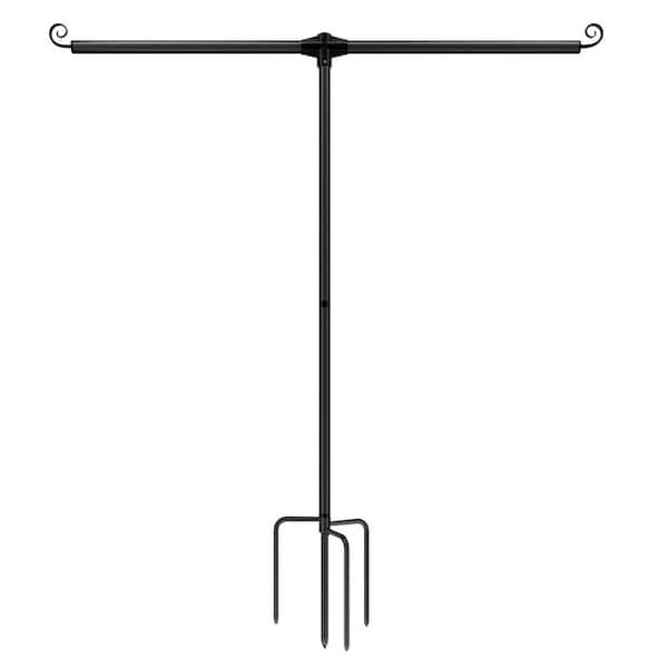 Garden Flag Stand Holder 3/4 in. Extra Thick Aluminum Heavy Duty Yard Flag Holder with 4 Prong Base for Double Flags