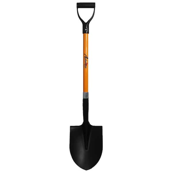 41 in. Durable Fiberglass Rubber Grip D-Handle Length Metal Blade Round Point End Digging Shovel (1-Pack)