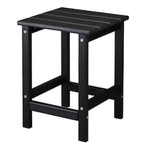 14 in. Black Square Plastic End Table