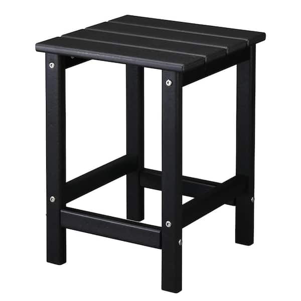 Karl home 14 in. Black Square Plastic End Table