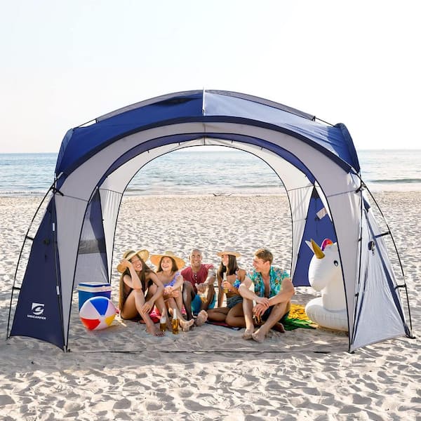 Unbranded 12 ft. x 12 ft. Blue Large UPF50 Plus Pop Up Canopy with Side Wall (2-Pieces)