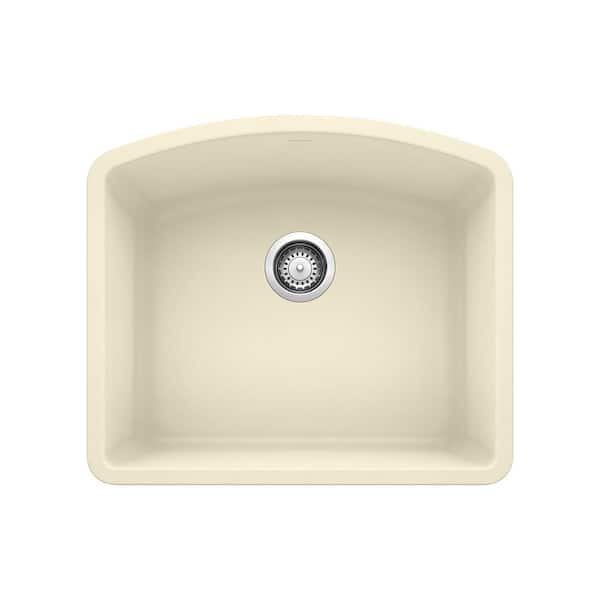 Blanco Diamond Undermount Granite 24 in. x 20.8125 in. Single Bowl Kitchen Sink in Biscuit