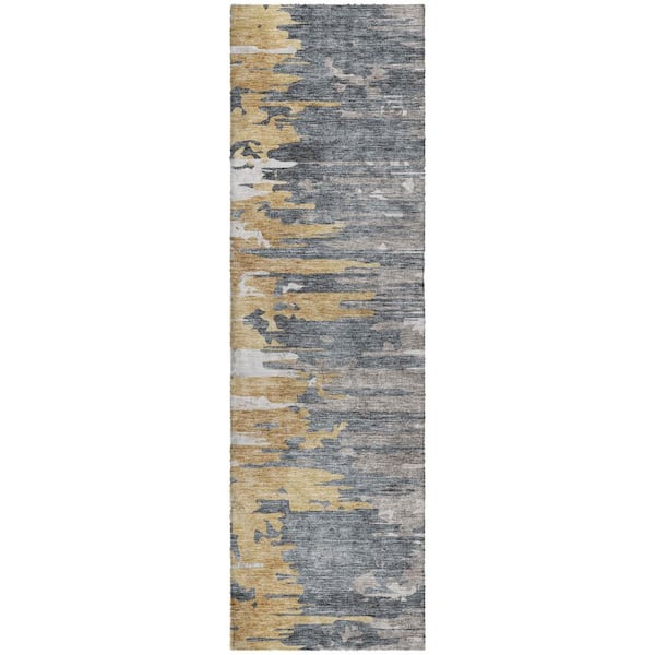 Dream Shag Premium Machine Washable Abstract ADS704 Ivory 2 ft. x 7 ft. Runner Rug