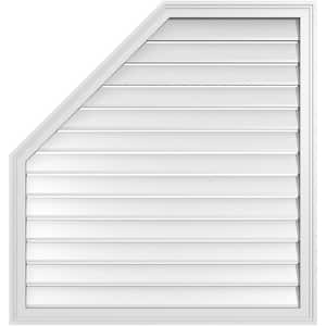 38 in. x 40 in. Octagonal Surface Mount PVC Gable Vent: Functional with Brickmould Frame
