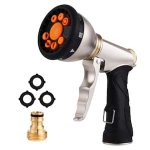 9-Pattern Garden Hose Spray Gun with Adjustable Nozzle Leakproof Hose Thread and 3 Replacement Rubber Seal Gaskets