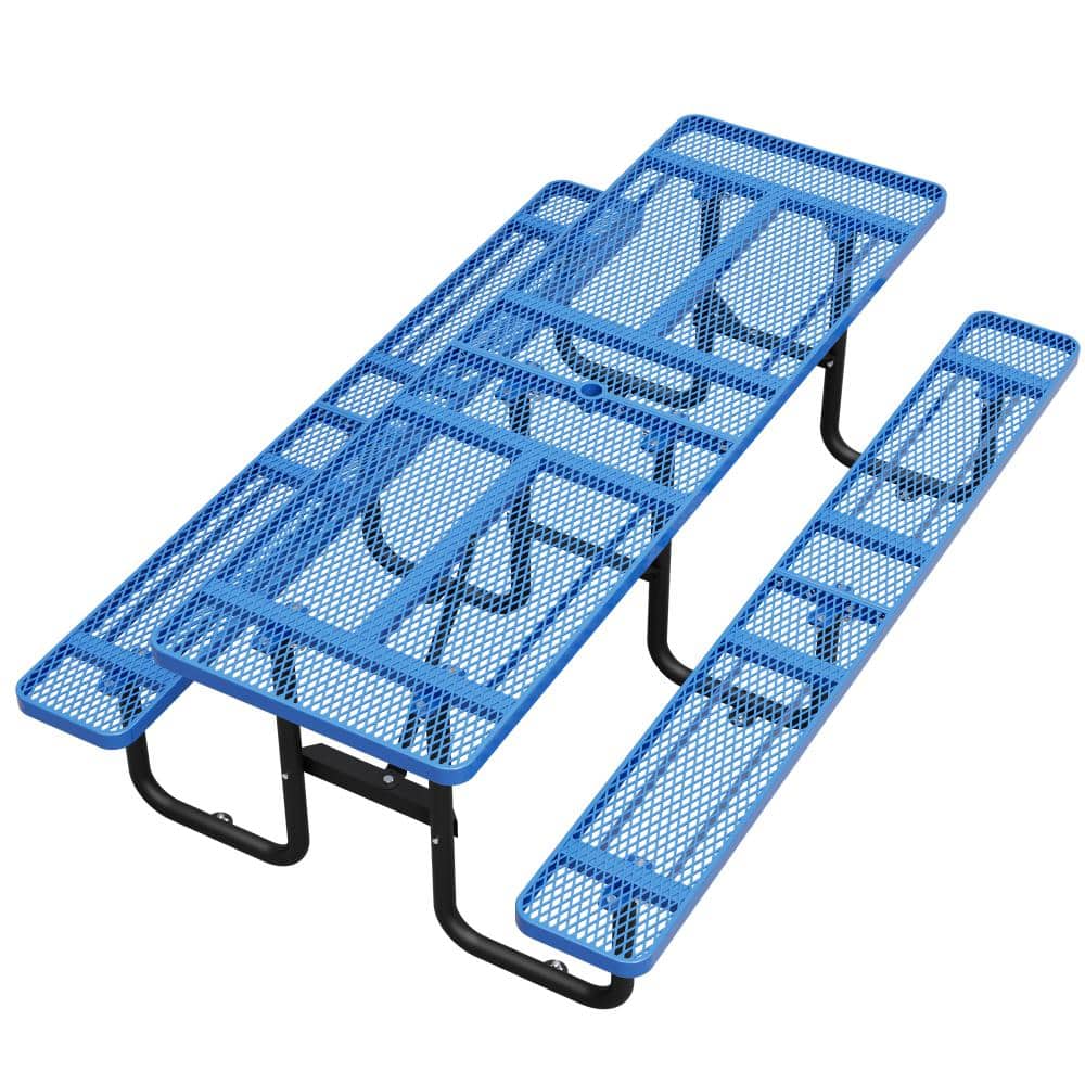 "96"" Heavy Duty Galvanized Steel Picnic Table for 10 Person with Umbrella Hole" price history on PriceWatchPro