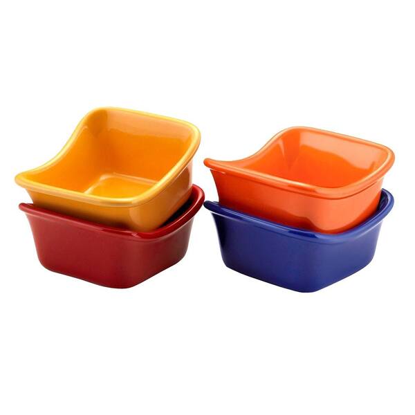 Rachael Ray 3 oz. Square Dipping Cups in Assorted Colors (Set of 4)
