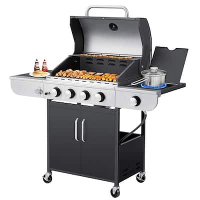 Dyna-Glo 5-Burner Propane Gas Grill in Matte Black with TriVantage  Multifunctional Cooking System DGH474CRP - The Home Depot