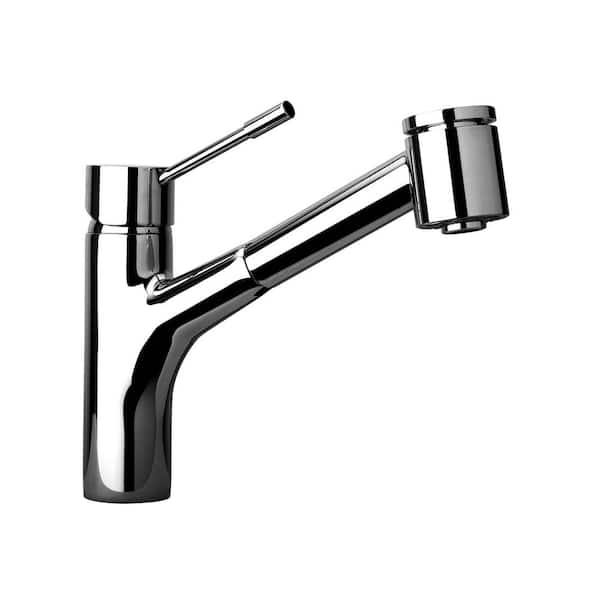 Elba Brushed Nickel 9.3 in H Pull Out Sprayer Kitchen Faucet with 180 Degree Spout Swivel