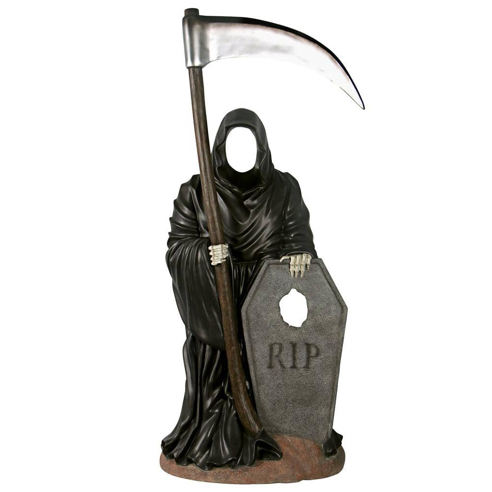 Design Toscano Halloween Grim Reaper Graveyard Ghoul Photo Op Life-size Garden Statue