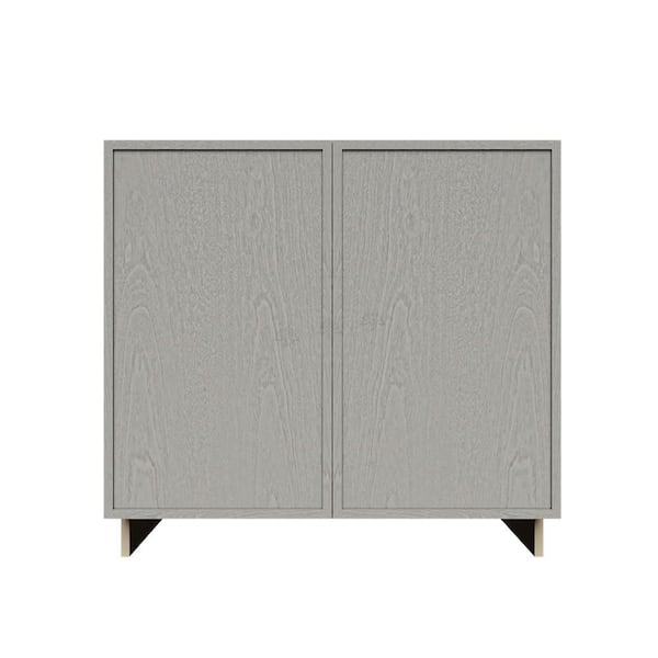 Slim Shaker 27 in. Full-Height Door Sink Base Bath Vanity Cabinet without Top in Gray Assembled
