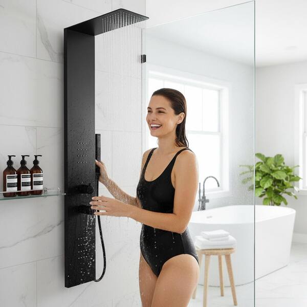 ANZZI Collines Series 55 in. 2-Jetted Shower Tower with Heavy Rain