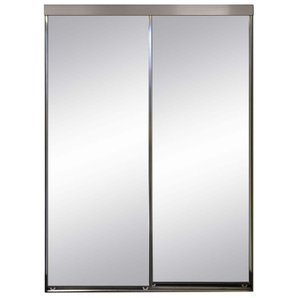 Polished Edge Mirror Framed, 96×80 Sliding Mirror Closet Doors