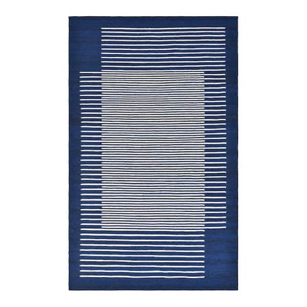 Solo Rugs George Contemporary Blue 9 ft. x 12 ft. Handmade Area Rug