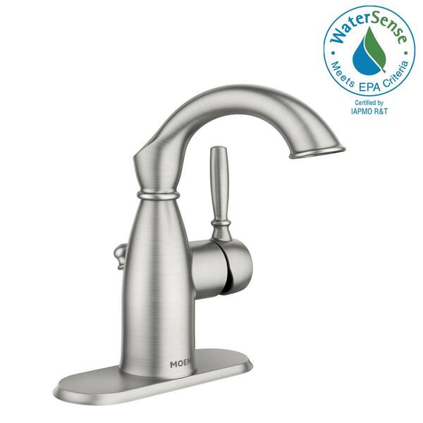 Moen Sarona Single Hole Single Handle Bathroom Faucet In Spot Resist Brushed Nickel 84144srn The Home Depot
