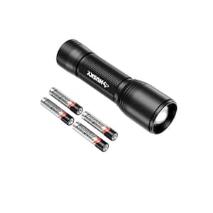 750 Lumens Focusing Aluminum LED Flashlight 3 Modes Impact and Water Resistant with Batteries Included