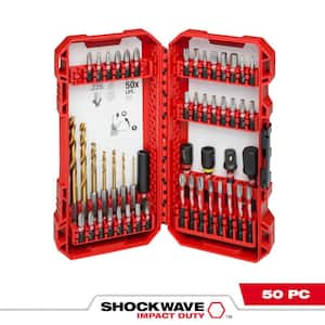 SHOCKWAVE Impact Duty Drill and Alloy Steel Screw Driver Bit Set (50-Piece)