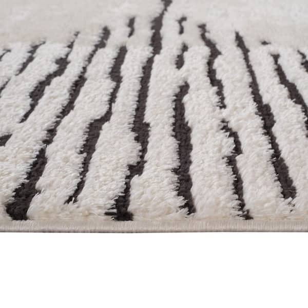 5 ft. x 7 ft. Blue, Gold, White Water Color Washable Area Rug