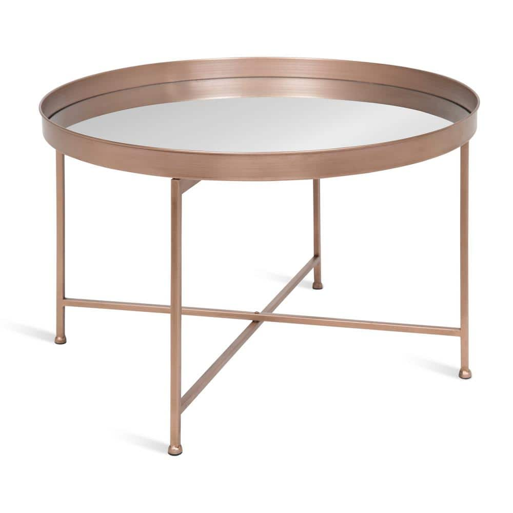 rose gold mirrored coffee table