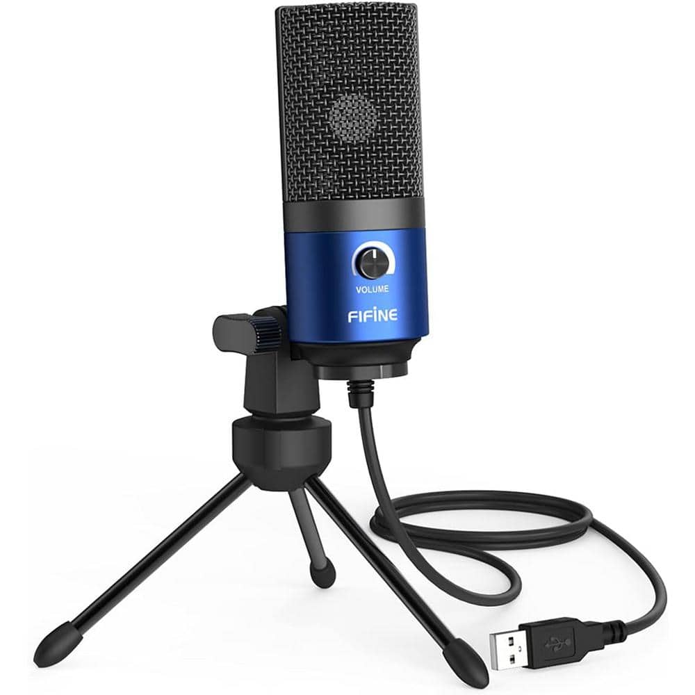 USB Metal Condenser Recording Microphone with Volume Nob, Tripod for MAC or Windows in Blue price history on PriceWatchPro