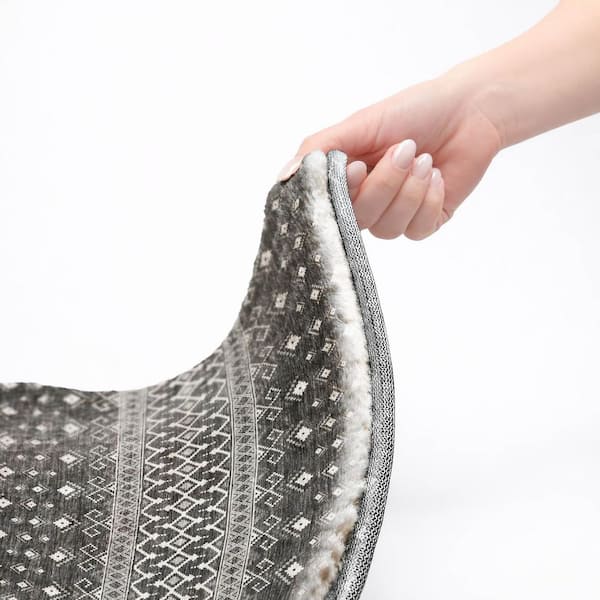 Dream Shag Premium Machine Washable Abstract ADS708 Gray 2 ft. x 3 ft. Accent Rug
