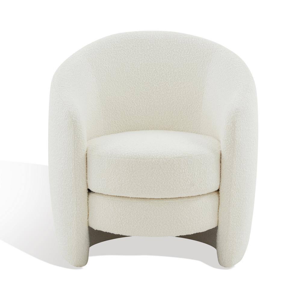 Danianna Beige Boucle Swivel Barrel Chair with Gold Base