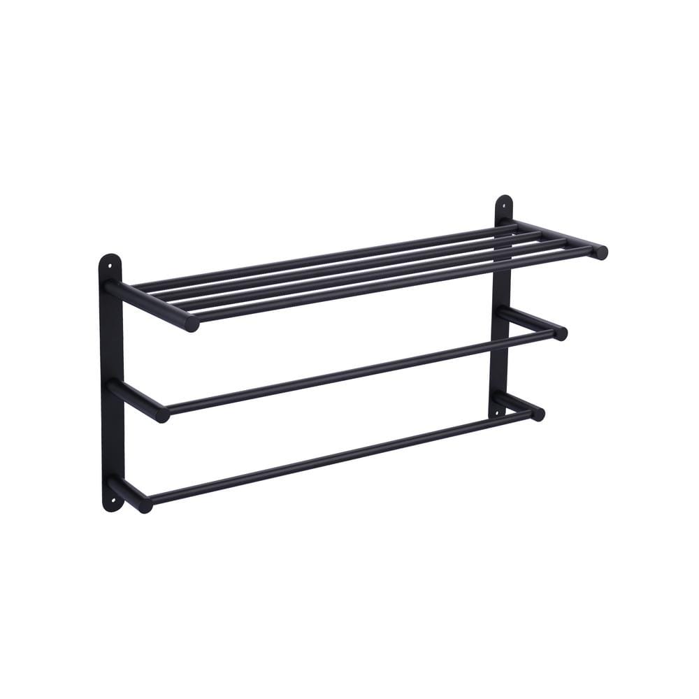 Matte Black Stainless Steel Wall Mounted Towel Rack