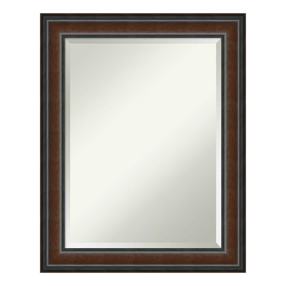 Cyprus Walnut 22.75 in. x 28.75 in. Beveled Rectangle Wood Framed Bathroom 