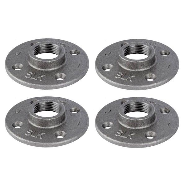 PIPE DECOR 1 in. Iron Black Floor Flange (4-Pack) PDB F-1-4 - The ...