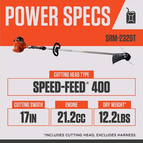 ECHO 21.2 cc Gas 2-Stroke Straight Shaft String Trimmer with High