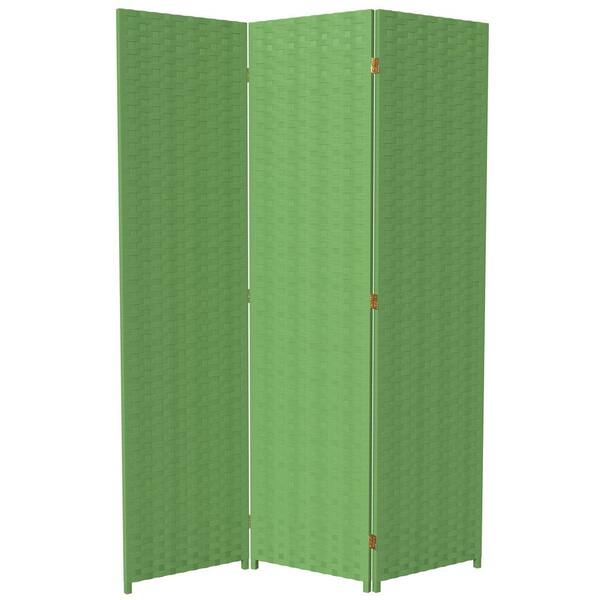 Oriental Furniture 6 ft. Light Green 3-Panel Room Divider