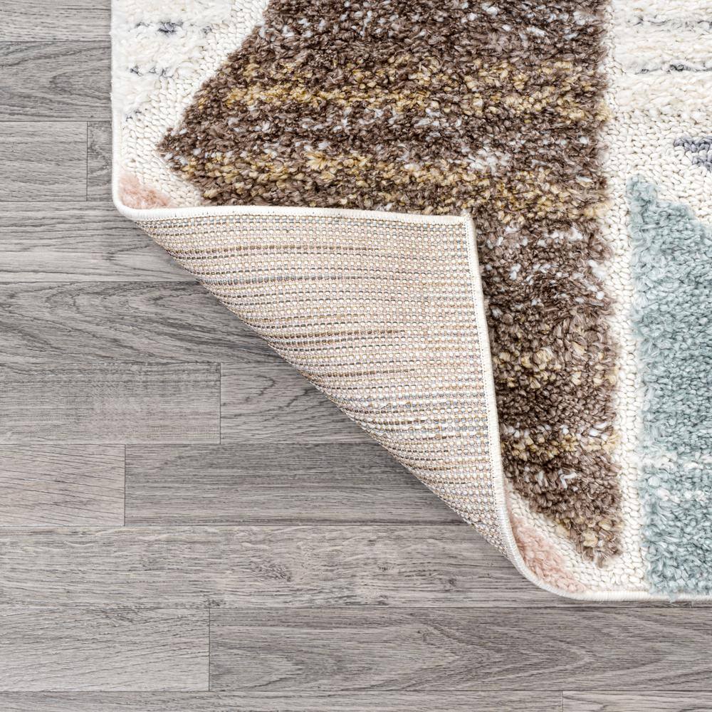Ivory Geometric Synthetic Flat Woven Reversible Area Rug